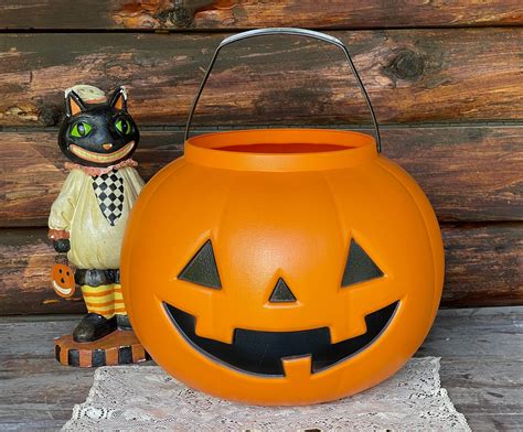 black jack o lantern bucket|vintage jack o lantern bucket.